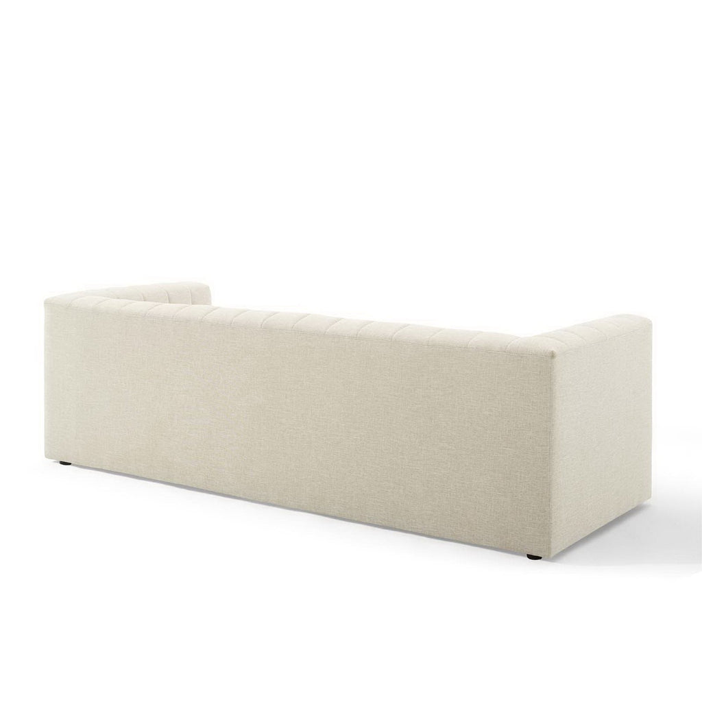 Reflection Channel Tufted Upholstered Fabric Sofa