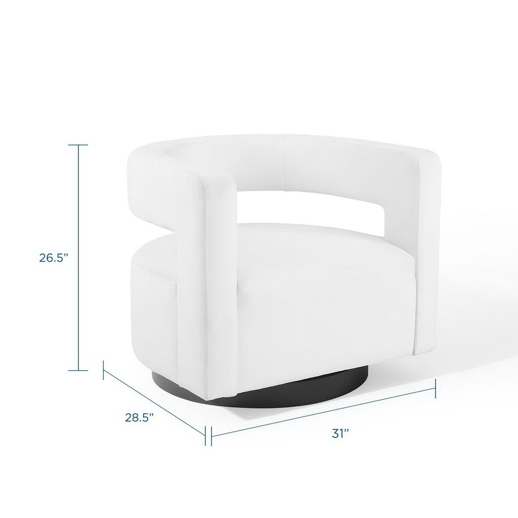 Spin Cutaway Performance Velvet Swivel Armchair by Modway