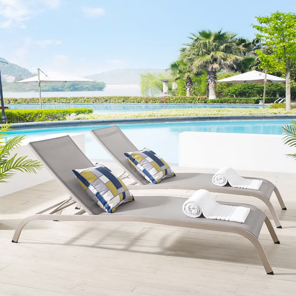 Savannah Outdoor Patio Mesh Chaise Lounge Set of 2 by Modway