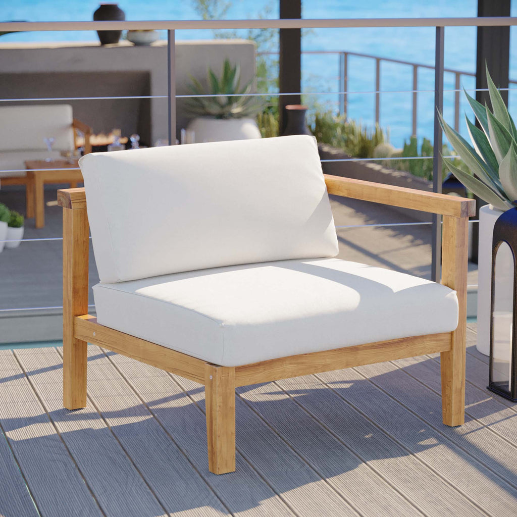 Bayport Outdoor Patio Teak Wood Right-Arm Chair by Modway