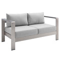 Shore Sunbrella Fabric Aluminum Outdoor Patio Loveseat by Modway