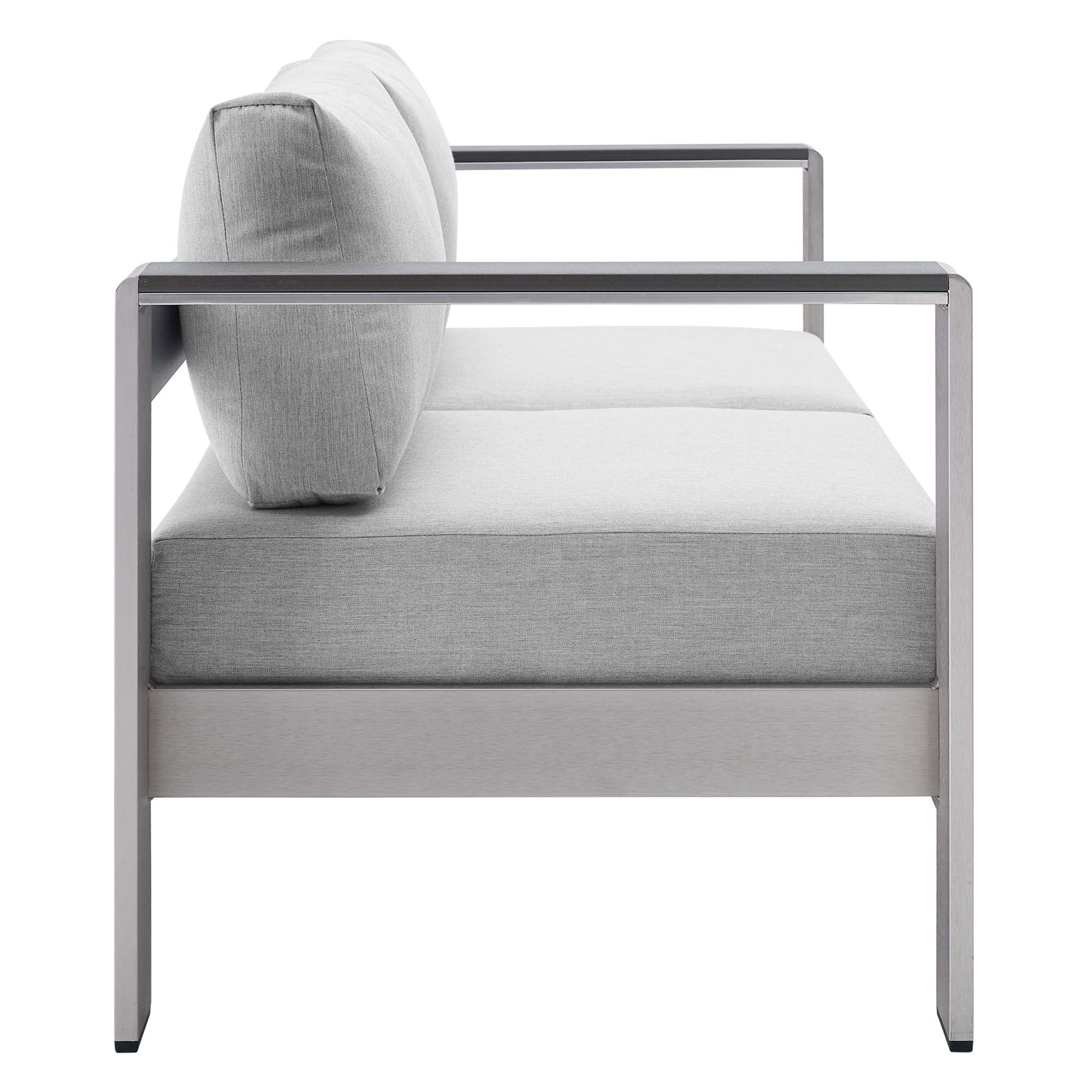 Shore Sunbrella Fabric Aluminum Outdoor Patio Loveseat by Modway