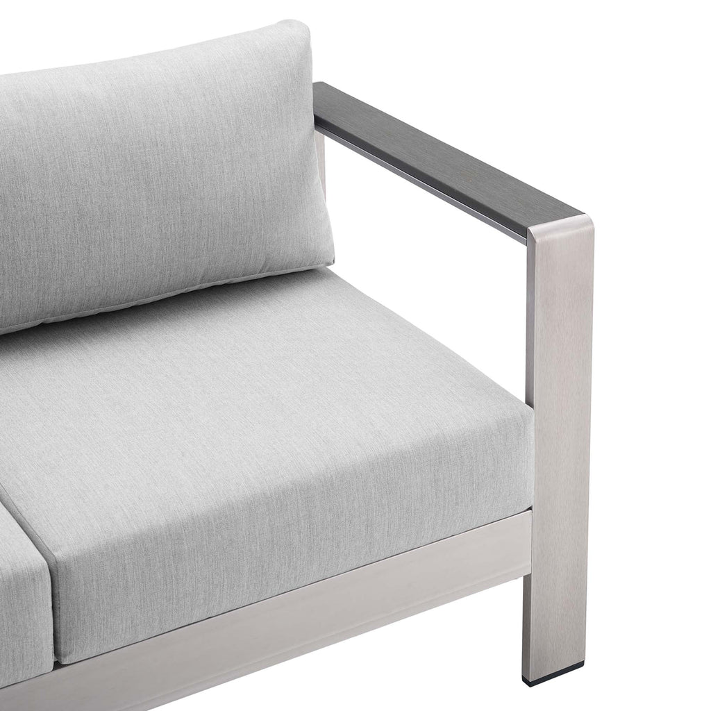 Shore Sunbrella Fabric Aluminum Outdoor Patio Loveseat by Modway