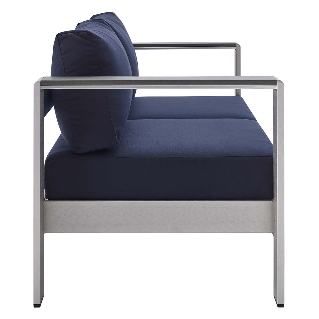 Shore Sunbrella Fabric Aluminum Outdoor Patio Loveseat by Modway