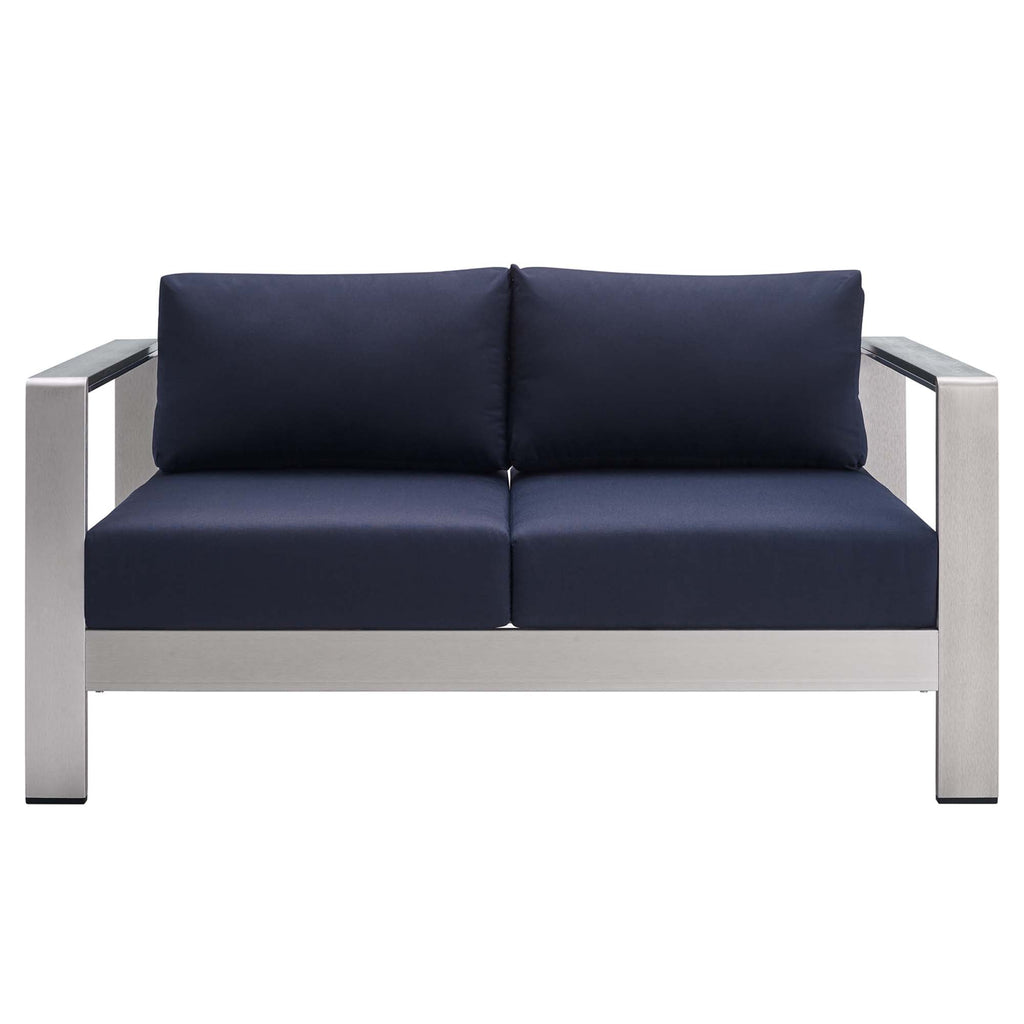 Shore Sunbrella Fabric Aluminum Outdoor Patio Loveseat by Modway