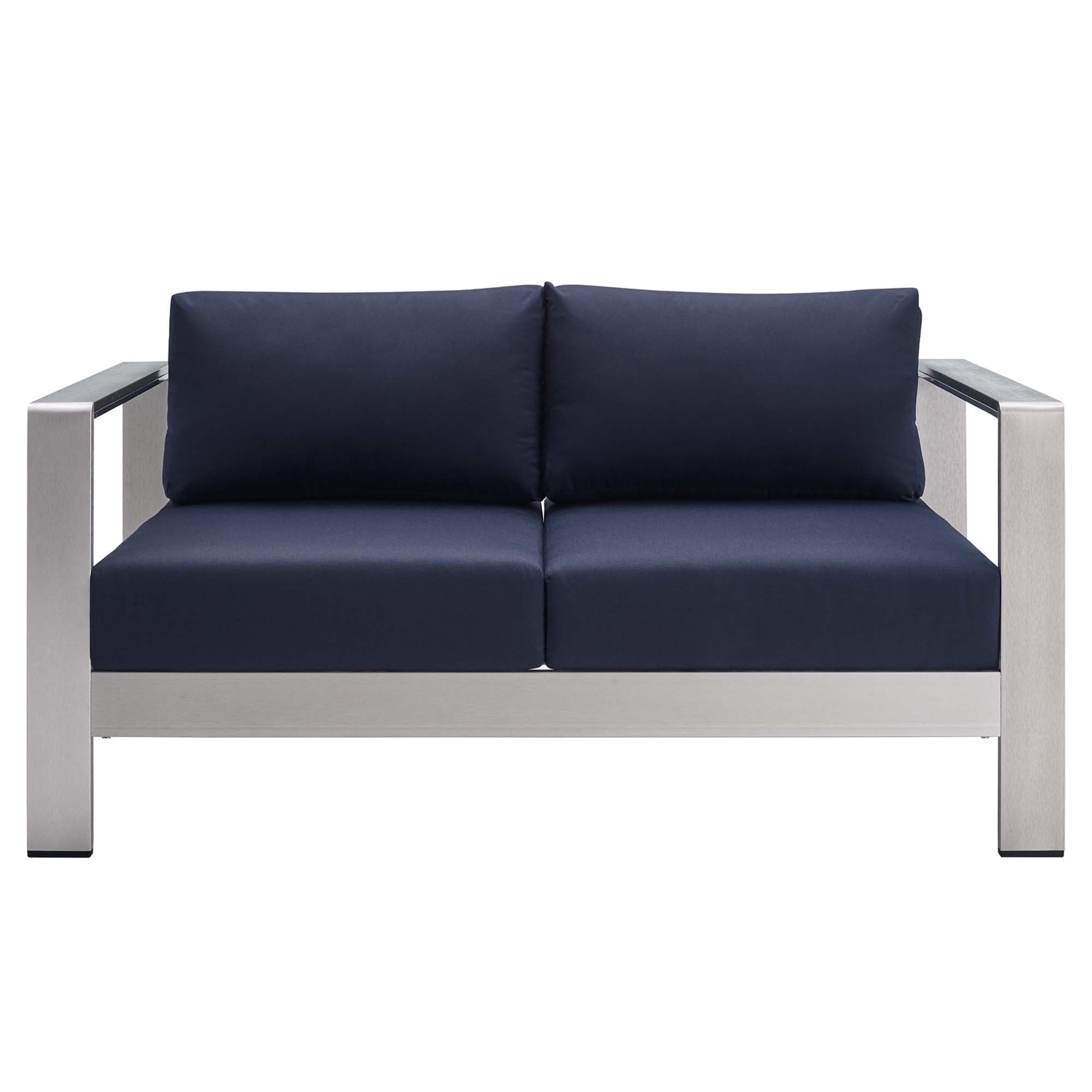 Shore Sunbrella Fabric Aluminum Outdoor Patio Loveseat by Modway