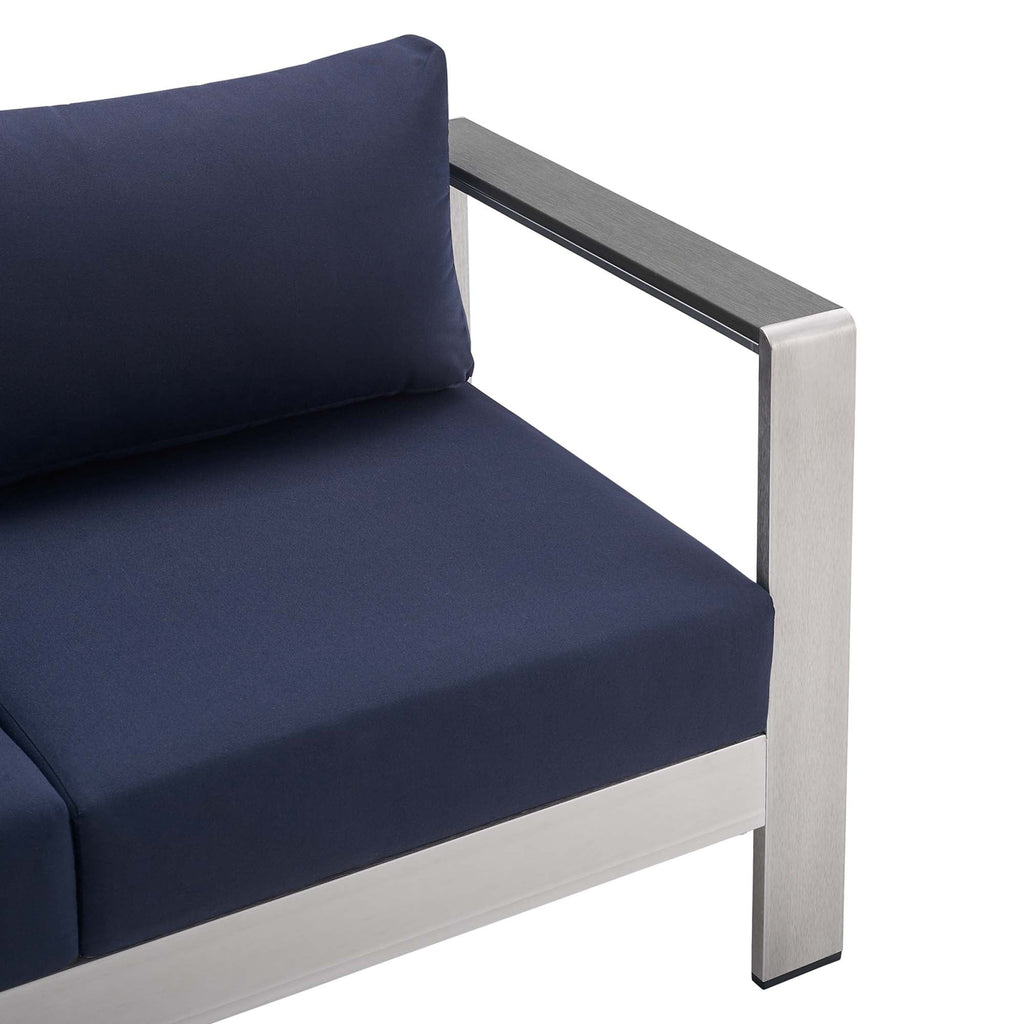 Shore Sunbrella Fabric Aluminum Outdoor Patio Loveseat by Modway