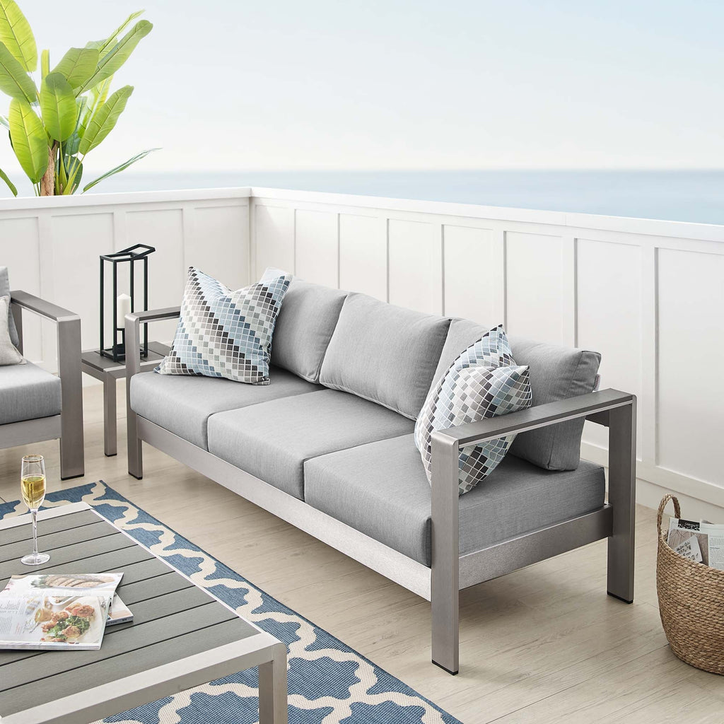 Shore Sunbrella Fabric Aluminum Outdoor Patio Sofa by Modway
