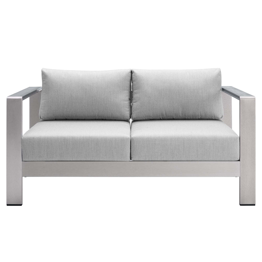 Shore 3 Piece Sunbrella Fabric Outdoor Patio Aluminum Set by Modway
