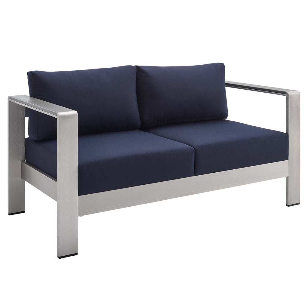 Shore 3 Piece Sunbrella Fabric Outdoor Patio Aluminum Set by Modway