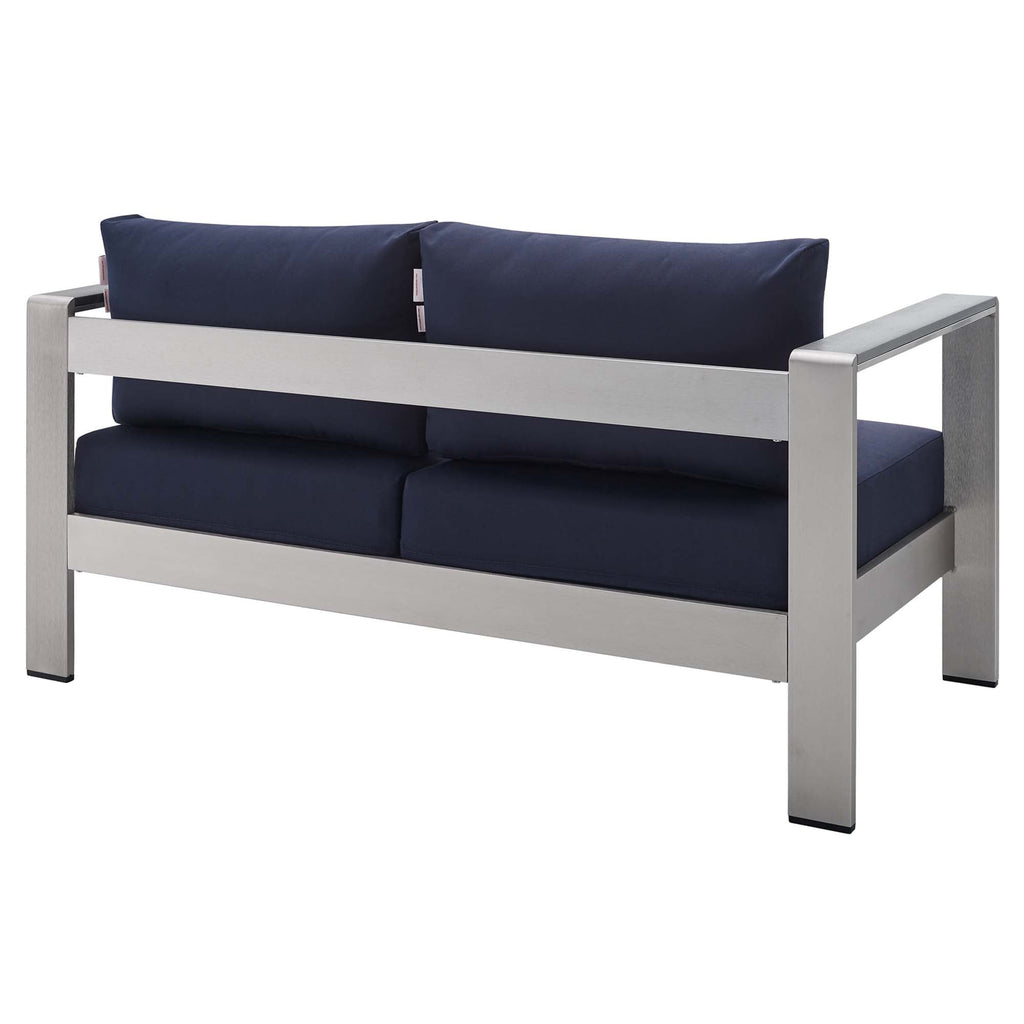 Shore 3 Piece Sunbrella Fabric Outdoor Patio Aluminum Set by Modway