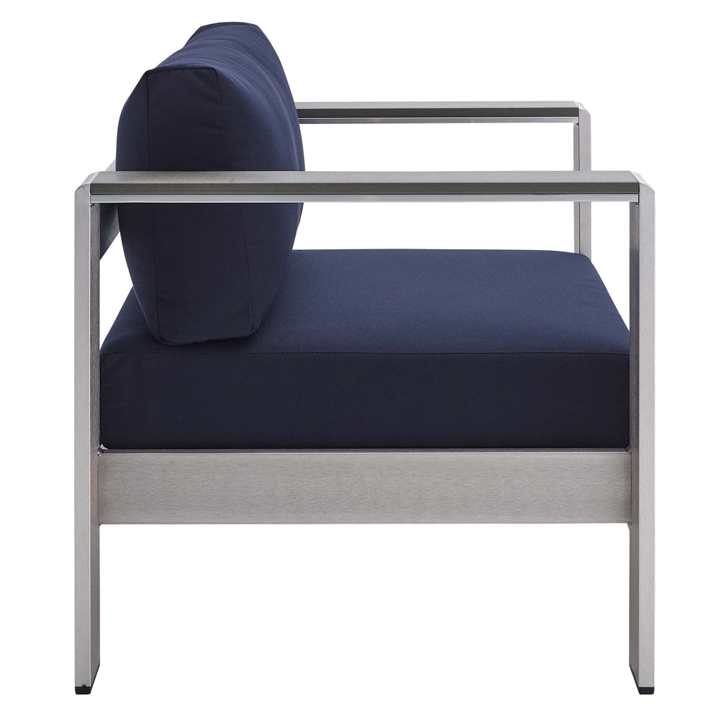 Shore 4 Piece Sunbrella Fabric Outdoor Patio Aluminum Set by Modway