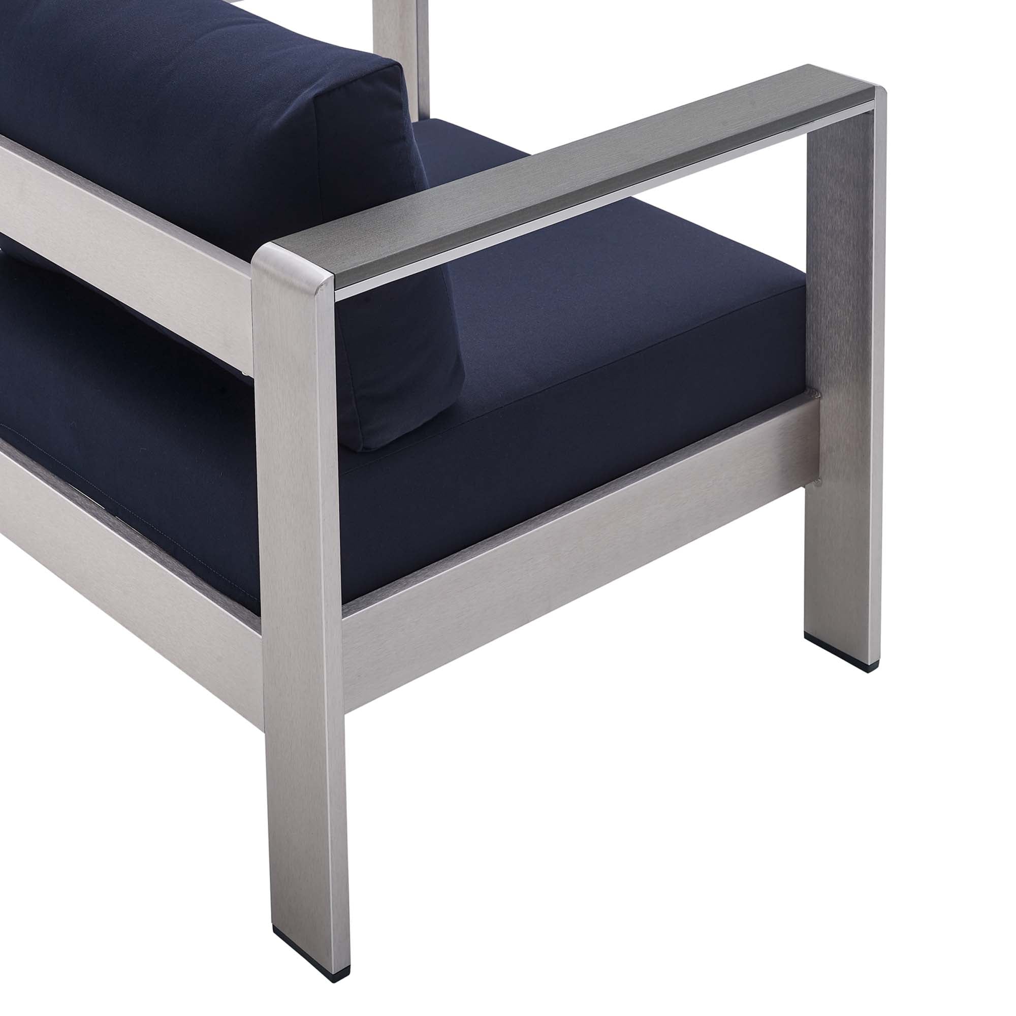 Shore 4 Piece Sunbrella Fabric Outdoor Patio Aluminum Set by Modway