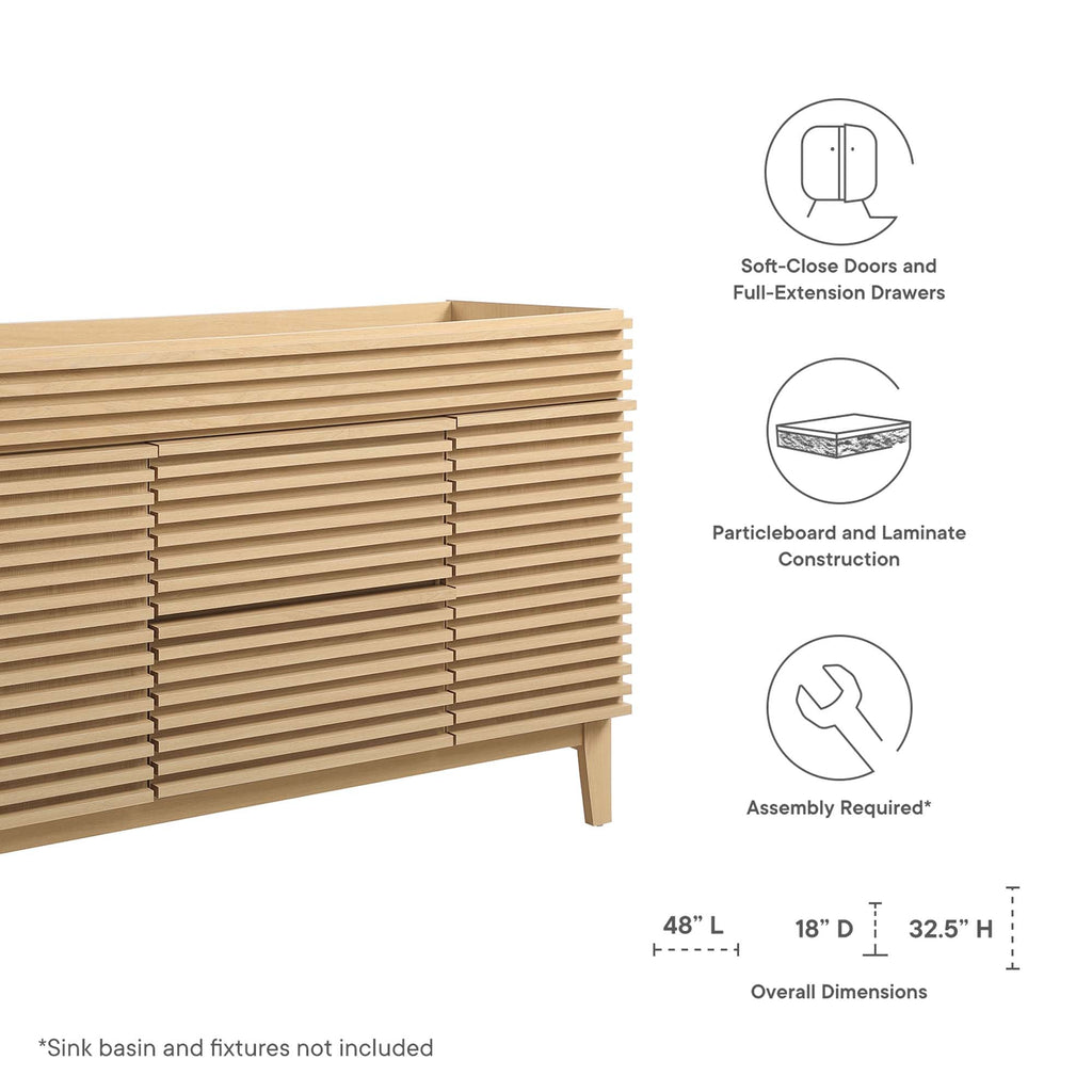 Render 48" Single Sink Bathroom Vanity Cabinet by Modway