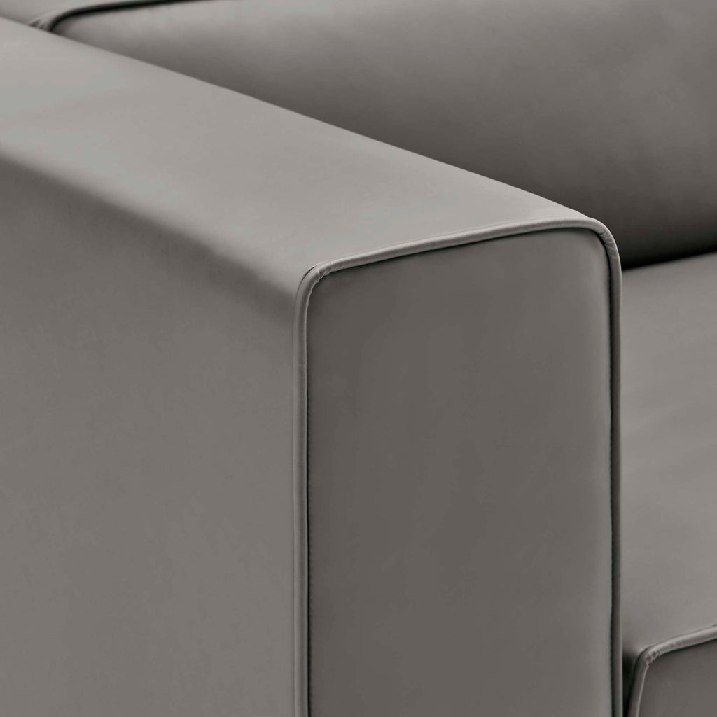 Mingle 2-Piece Vegan Leather Sectional Sofa Loveseat by Modway