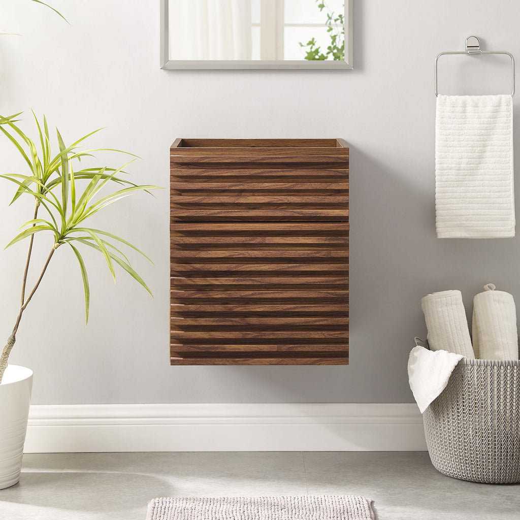 Render 18" Wall-Mount Bathroom Vanity Cabinet (Walnut) by Modway
