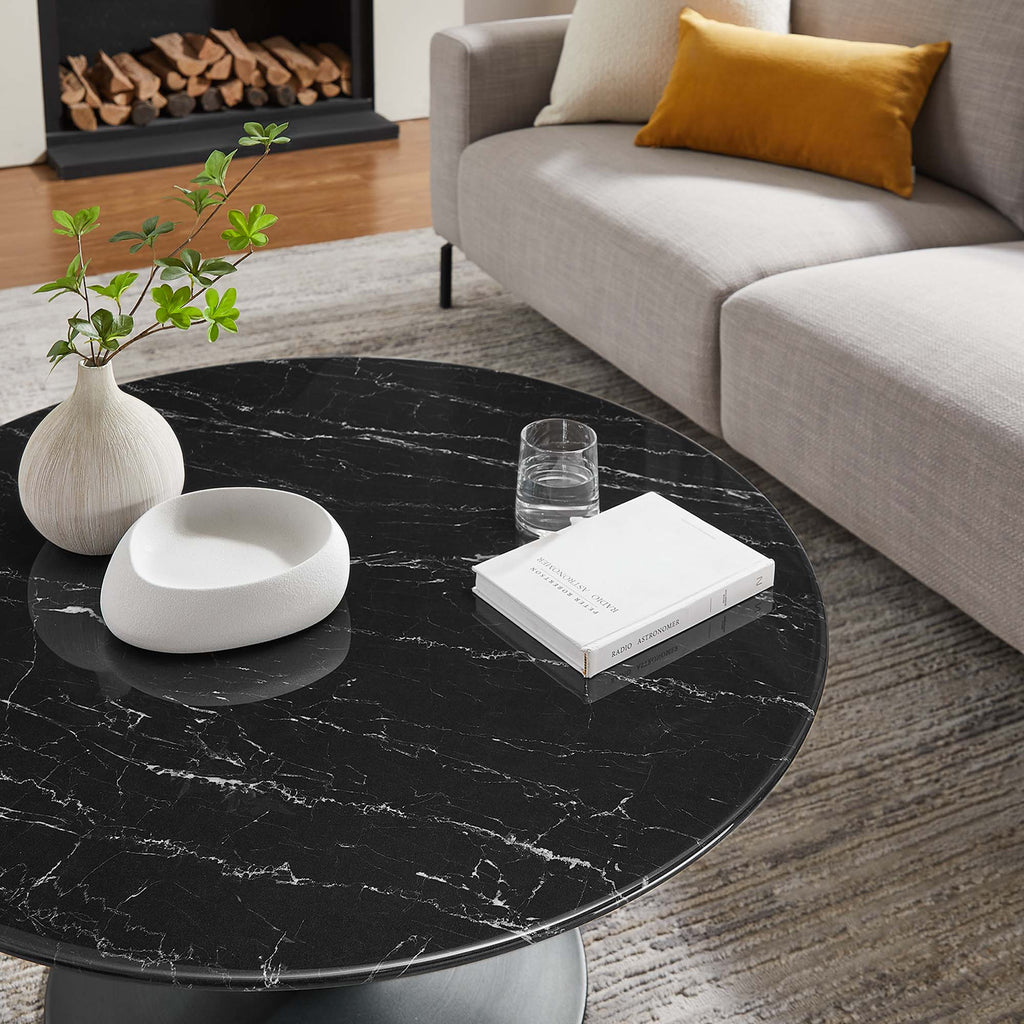 Lippa 36" Round Faux Marble Coffee Table by Modway