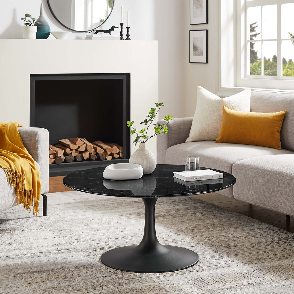 Lippa 36" Round Faux Marble Coffee Table by Modway