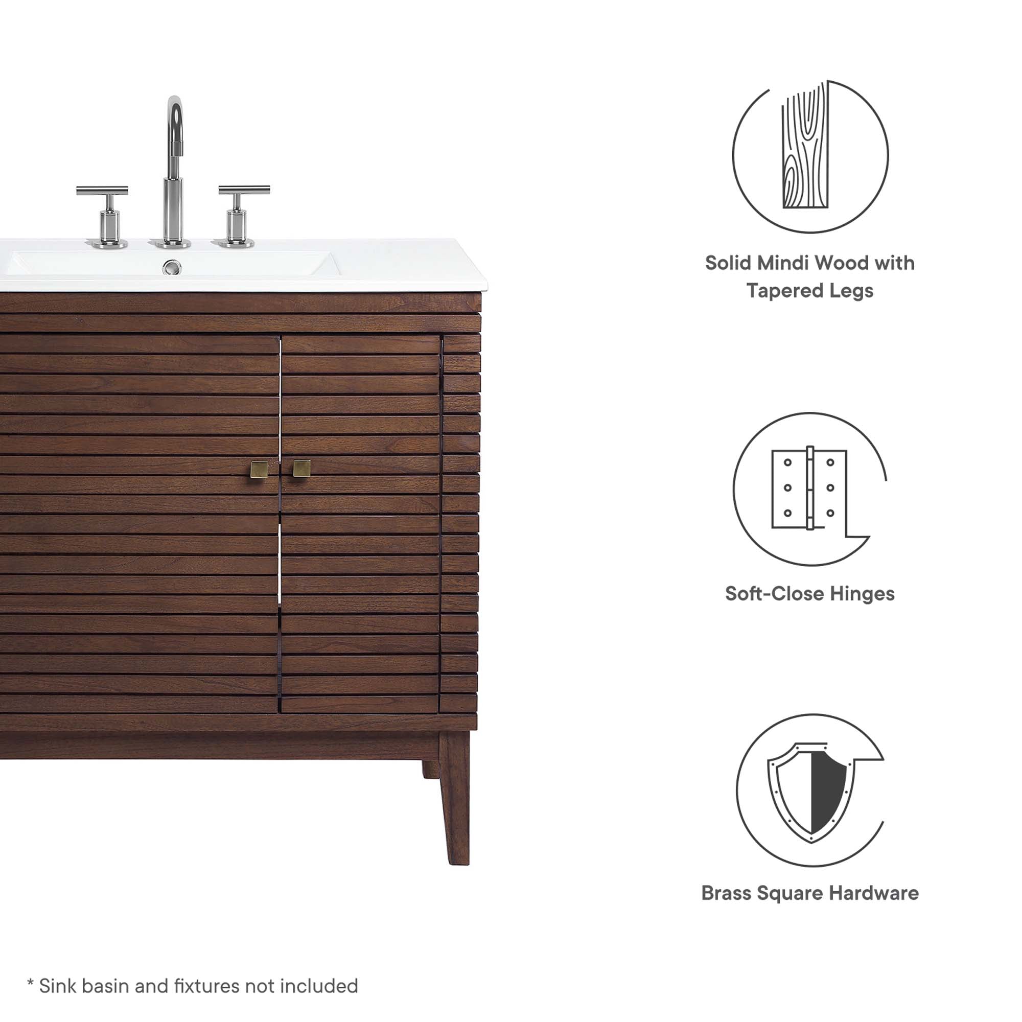 Ledger 36" Wood Bathroom Vanity Cabinet by Modway