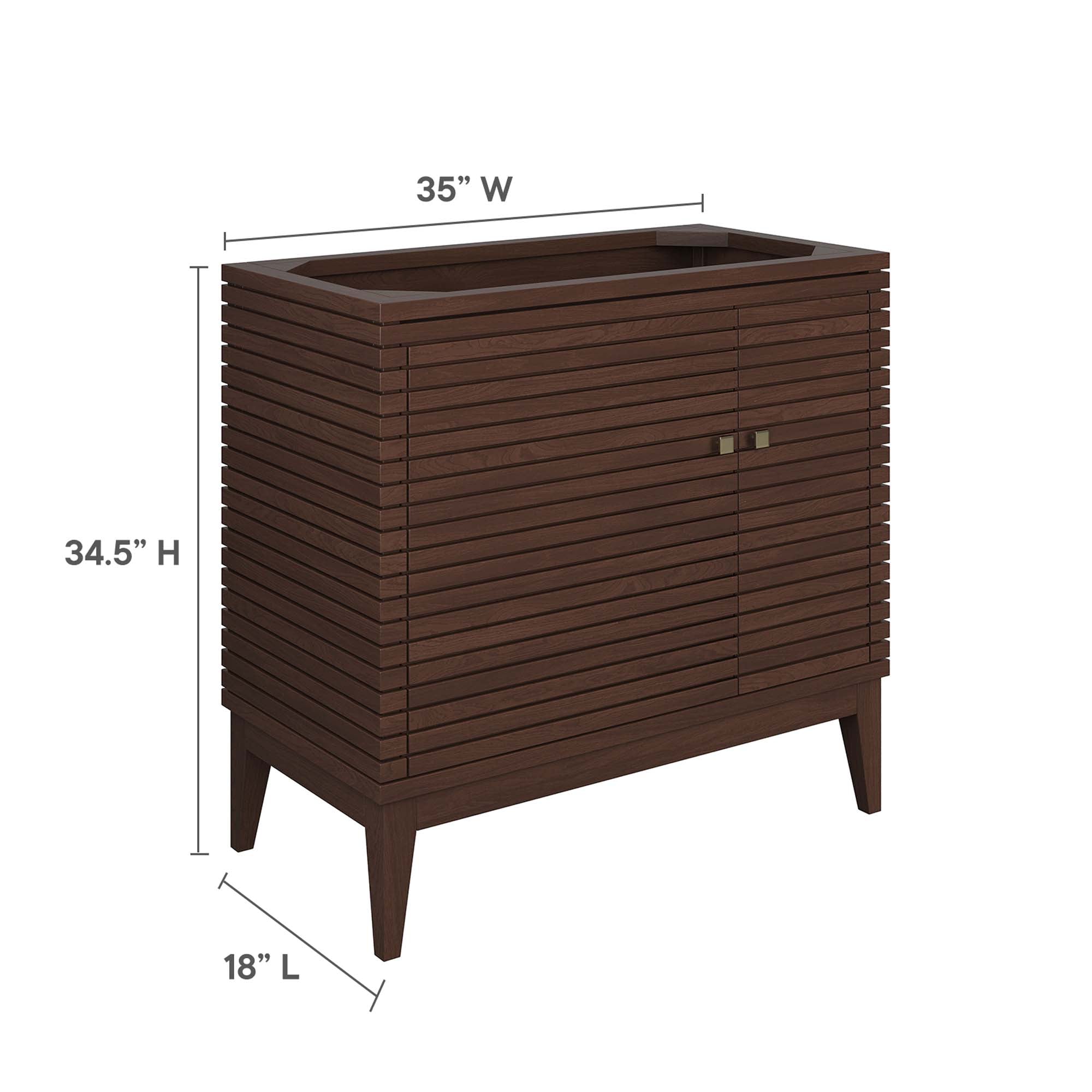 Ledger 36" Wood Bathroom Vanity Cabinet by Modway