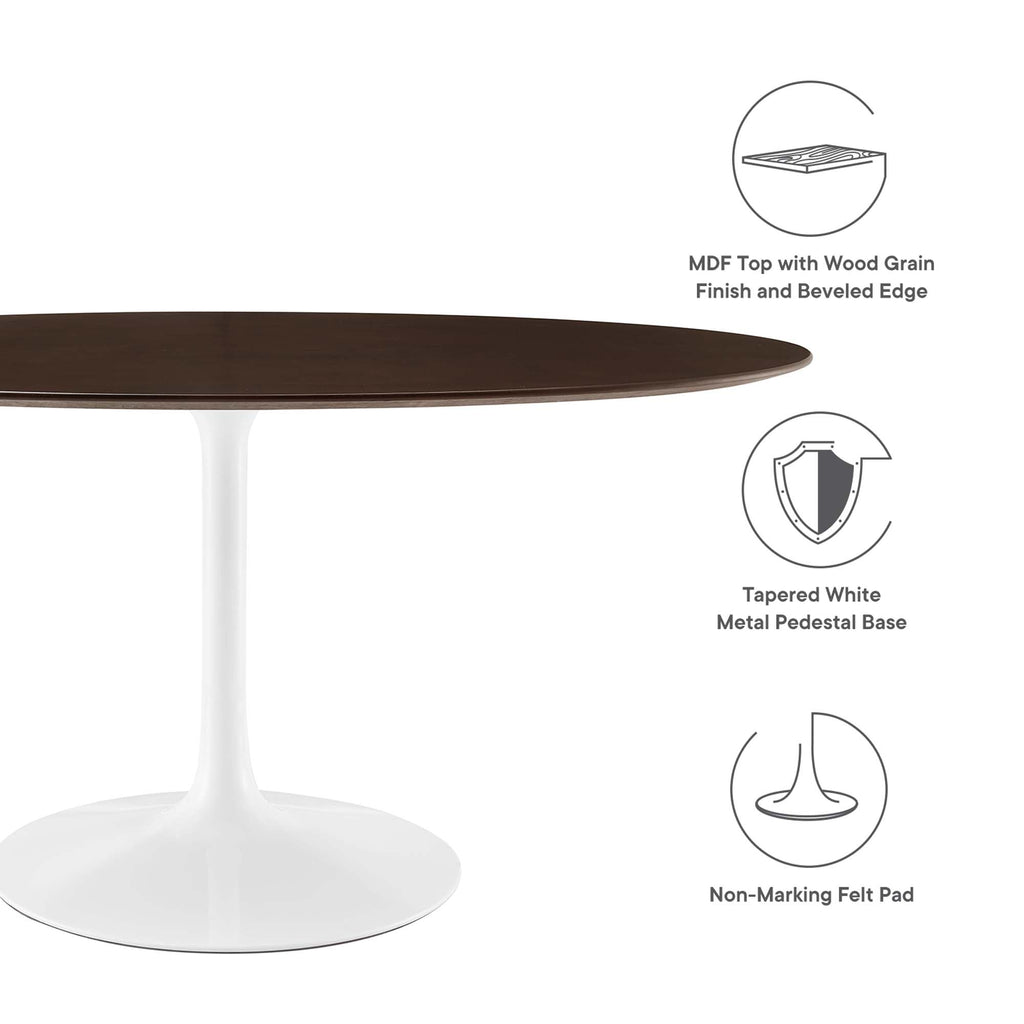 Lippa 60" Oval Cherry Walnut Wood Dining Table by Modway