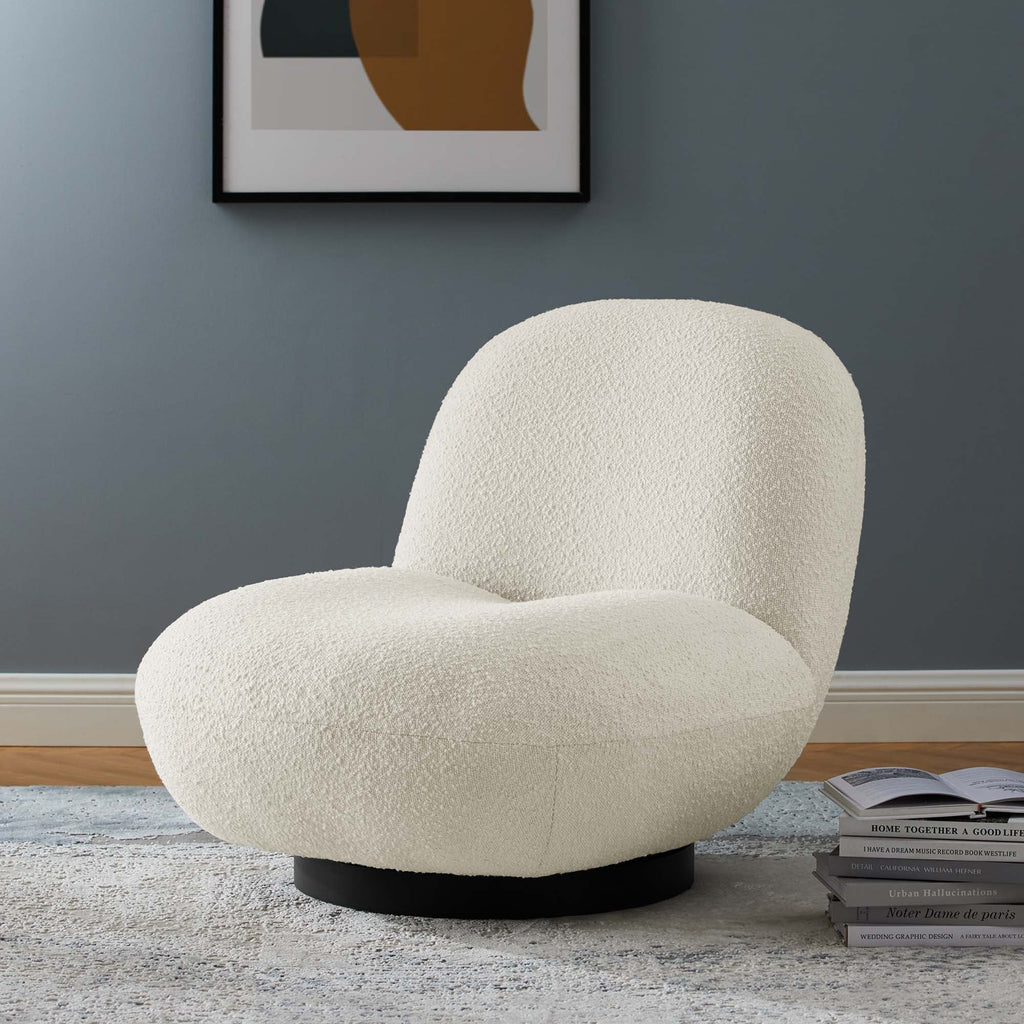 Kindred Boucle Upholstered Fabric Swivel Chair by Modway