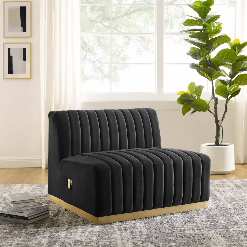 Conjure Channel Tufted Performance Velvet Armless Chair by Modway
