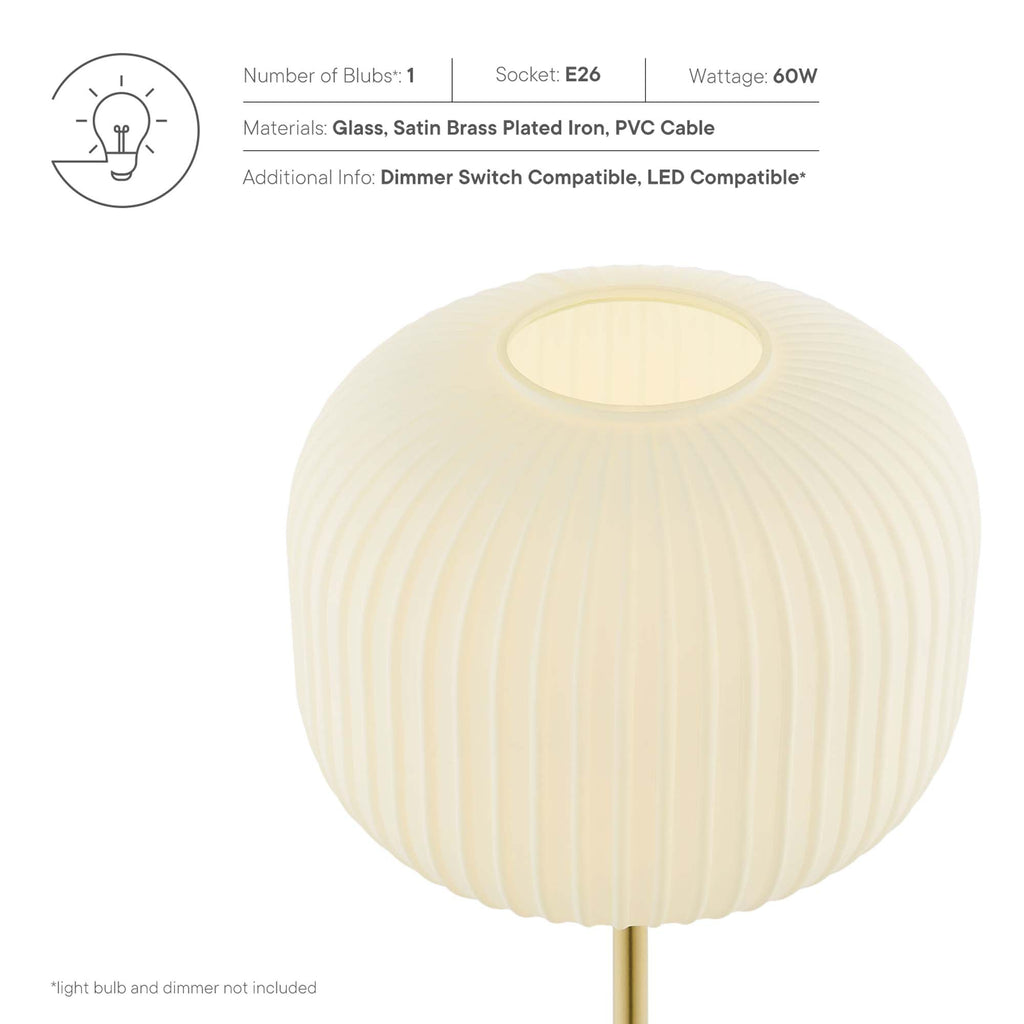 Reprise Glass Sphere Glass and Metal Table Lamp by Modway