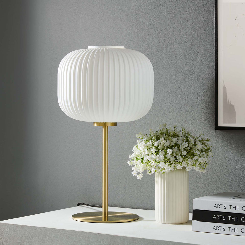 Reprise Glass Sphere Glass and Metal Table Lamp by Modway