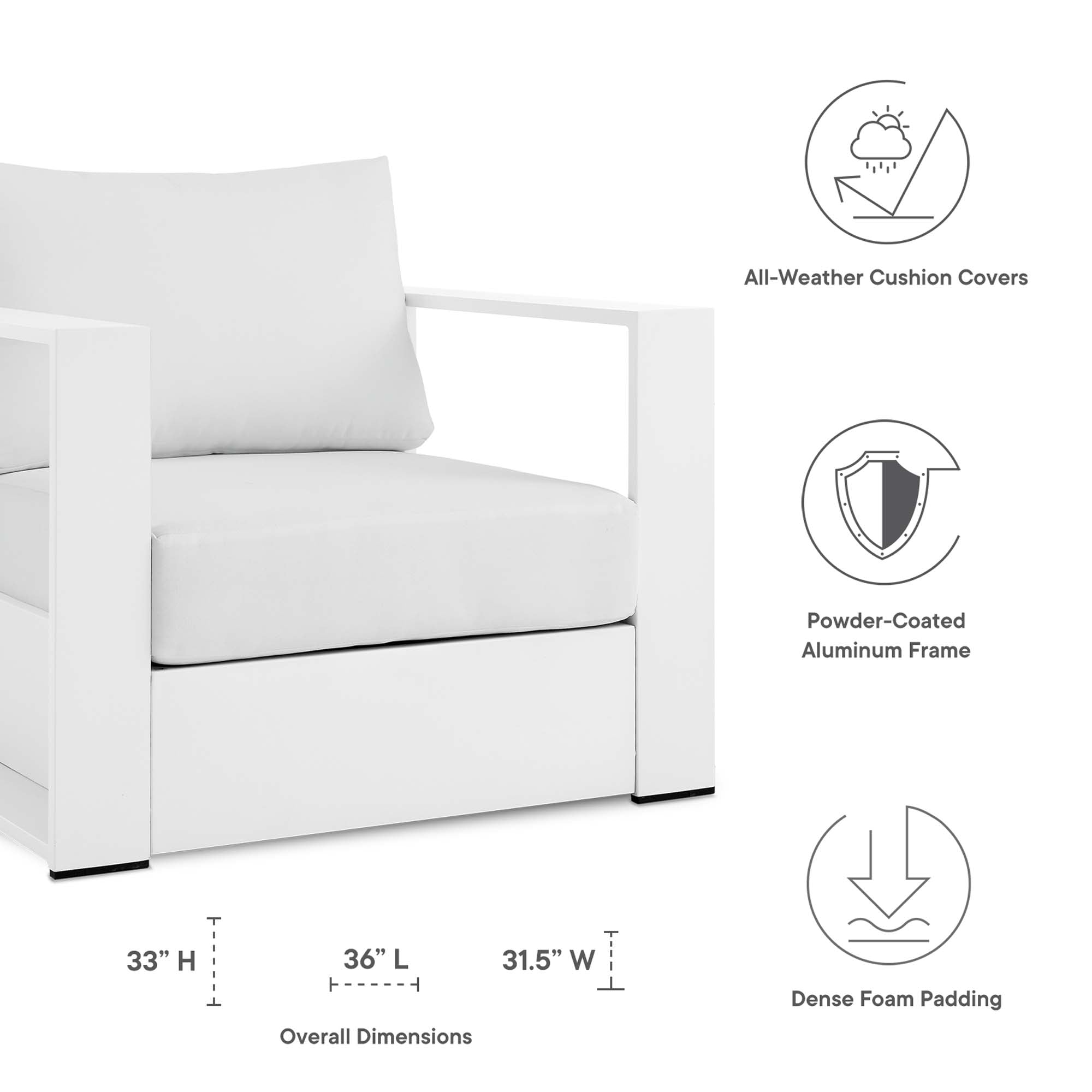 Tahoe Outdoor Patio Aluminum Armchair by Modway