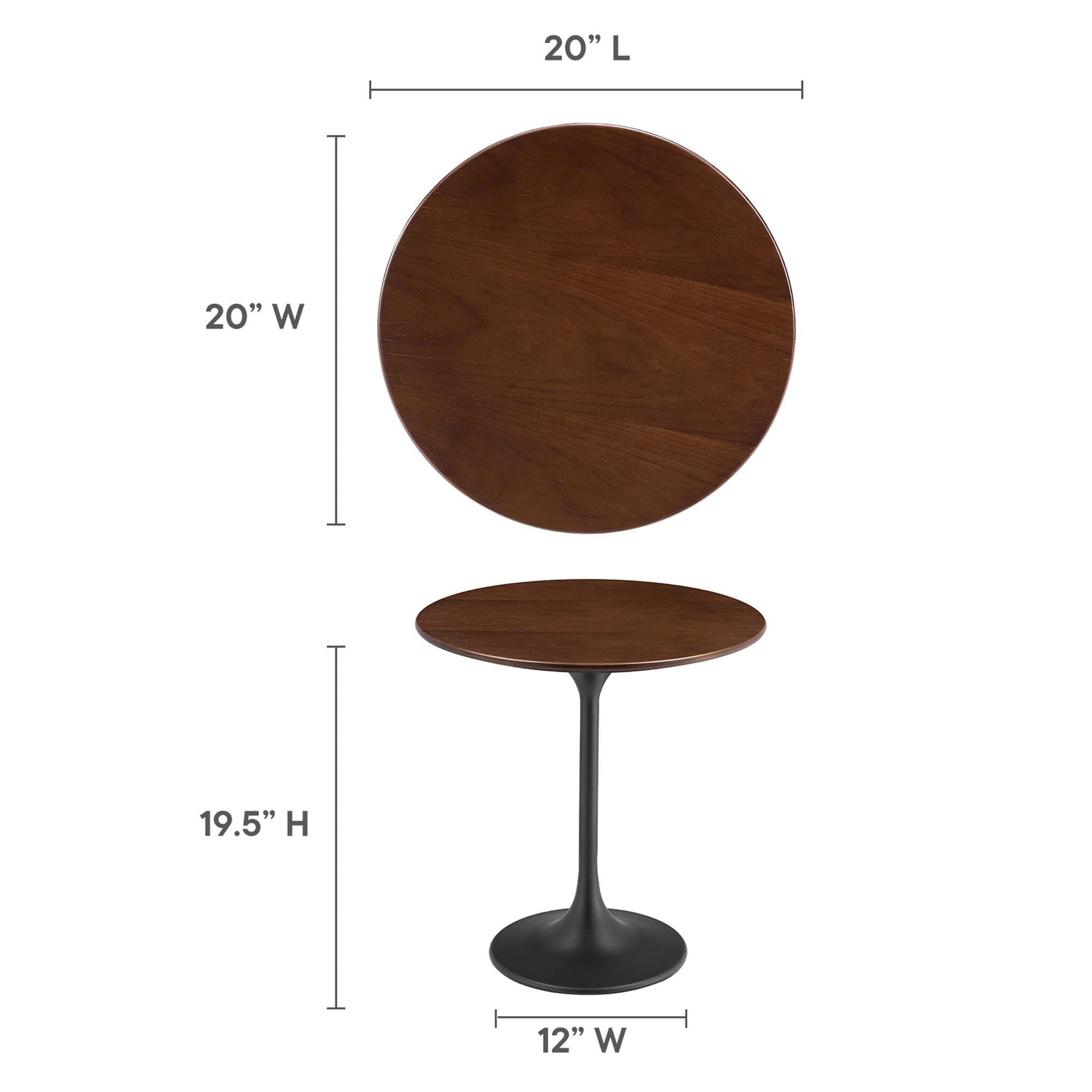 Lippa 20" Round Wood Side Table by Modway