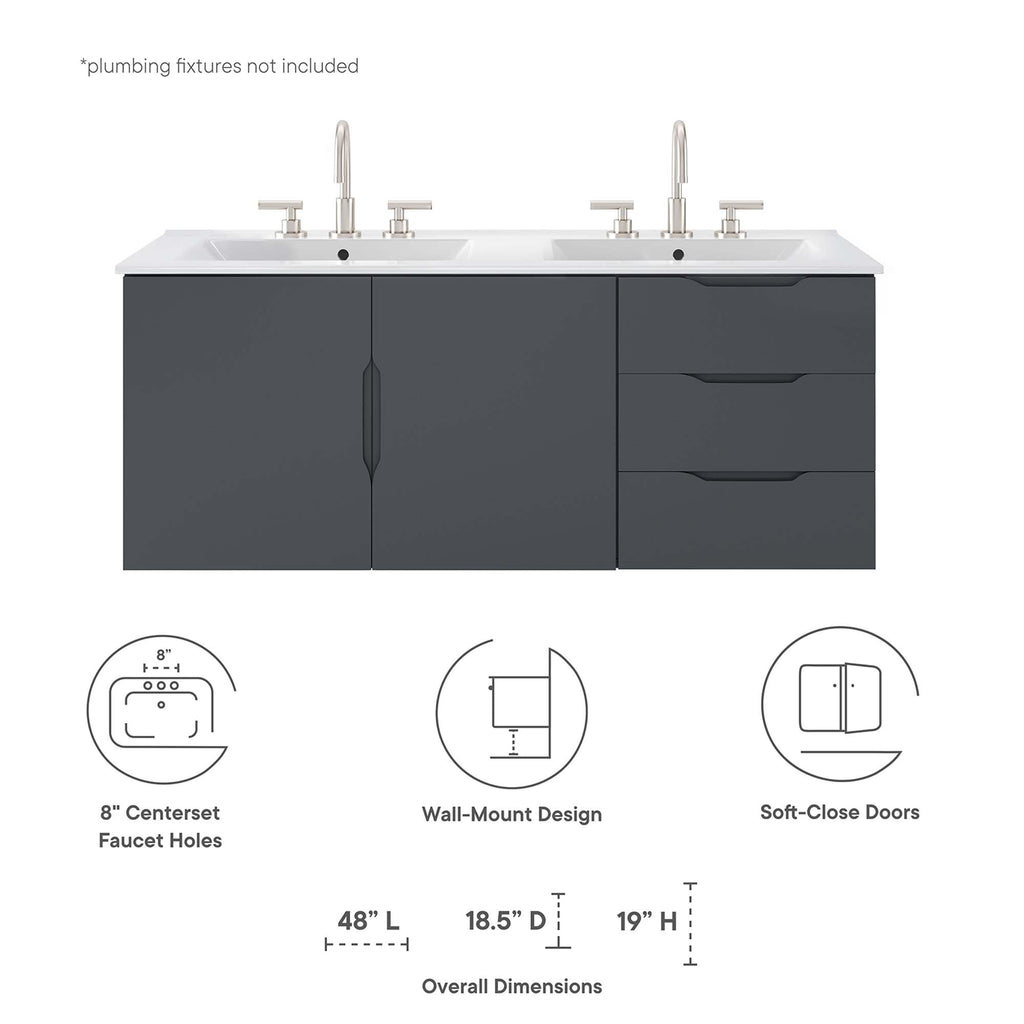 Vitality 48" Double Sink Bathroom Vanity by Modway
