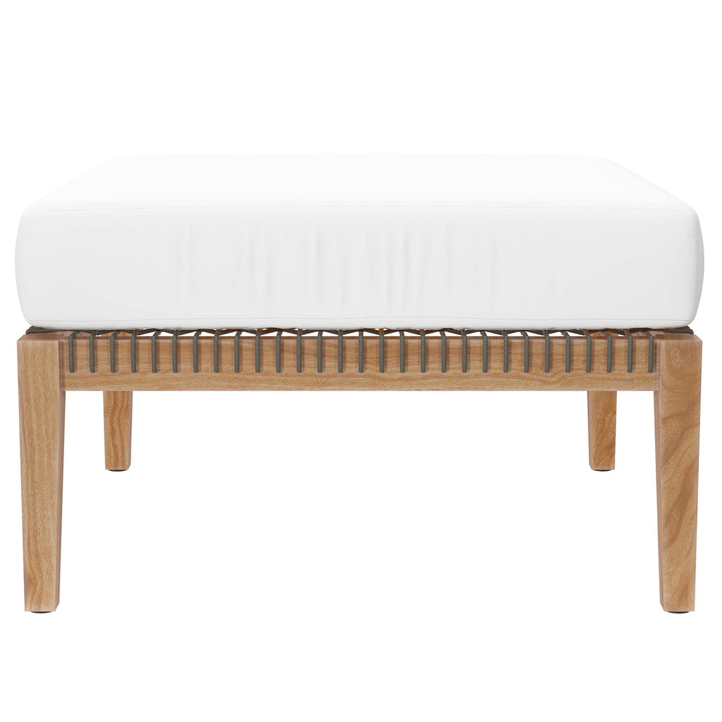 Clearwater Outdoor Patio Teak Wood Ottoman by Modway