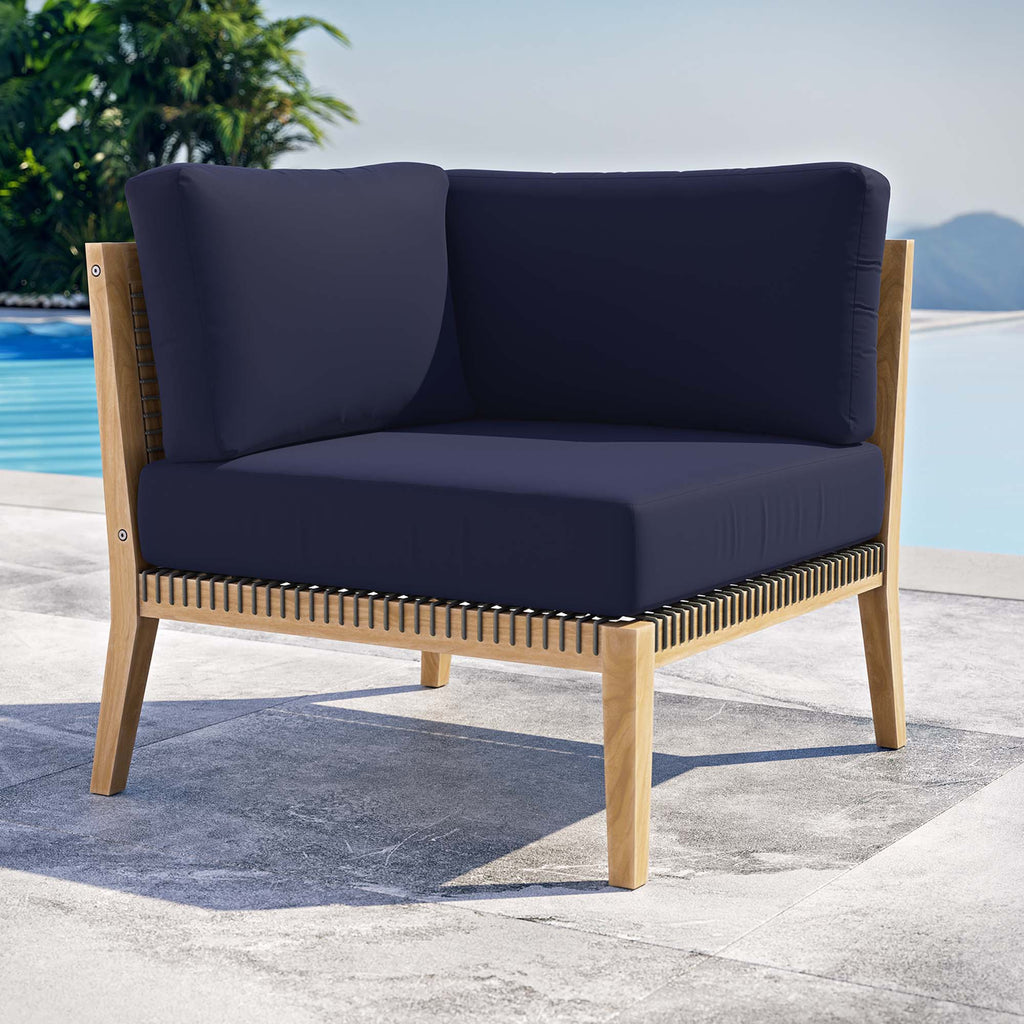 Clearwater Outdoor Patio Teak Wood Corner Chair by Modway