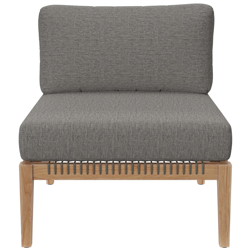 Clearwater Outdoor Patio Teak Wood Armless Chair by Modway