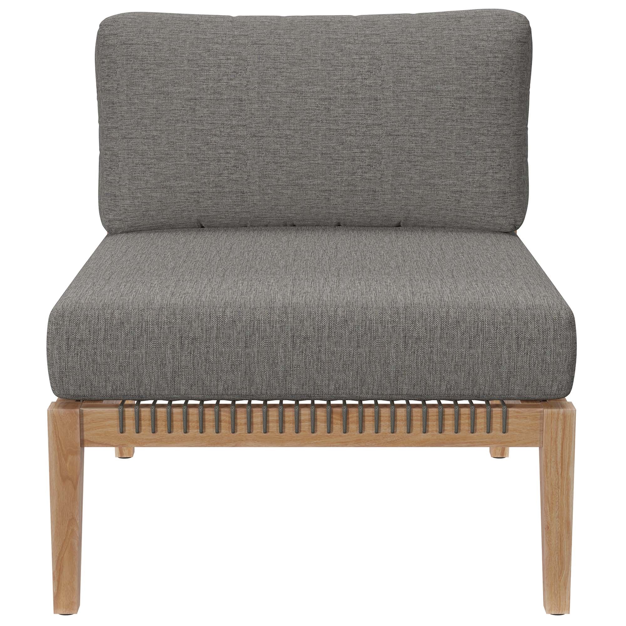 Clearwater Outdoor Patio Teak Wood Armless Chair by Modway