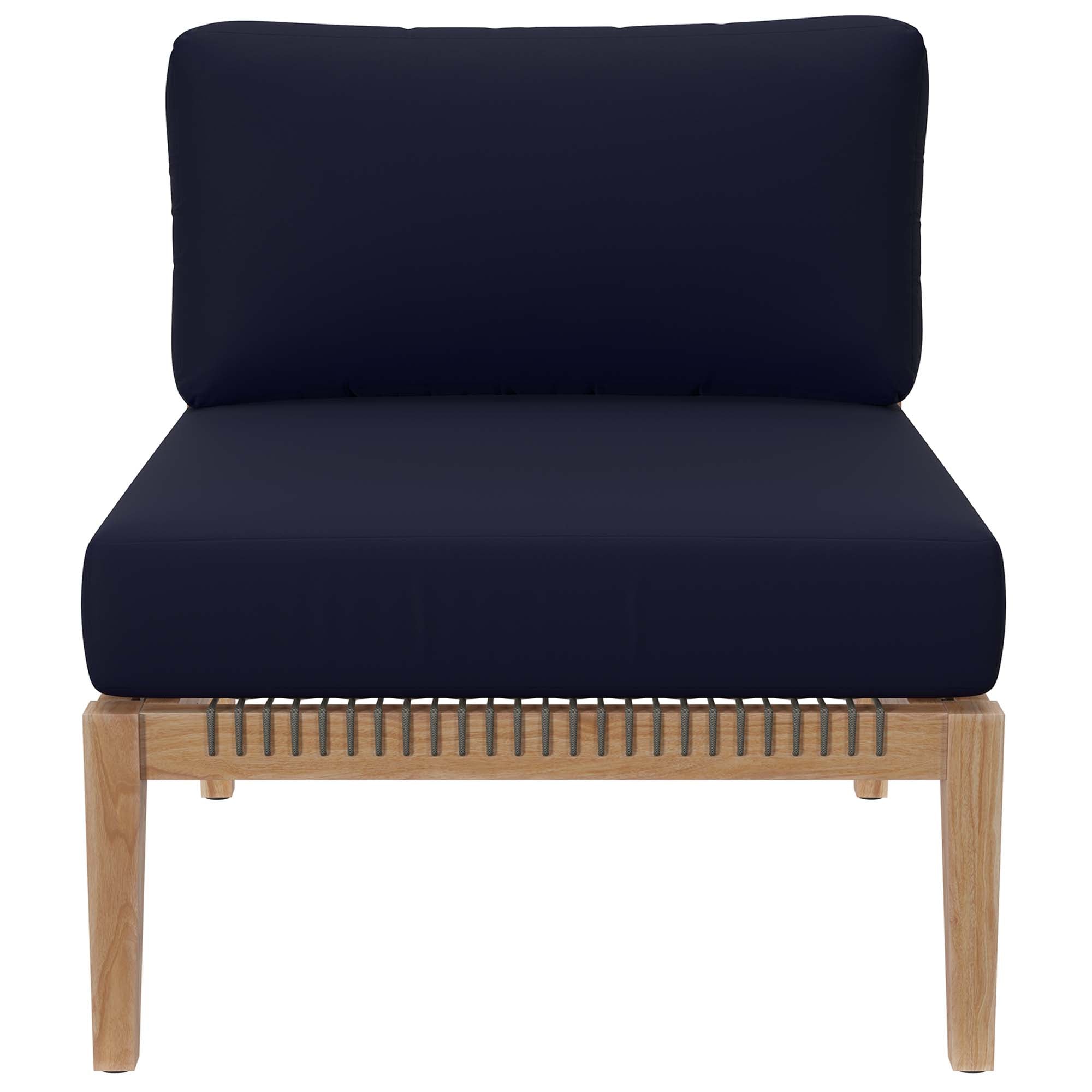 Clearwater Outdoor Patio Teak Wood Armless Chair by Modway