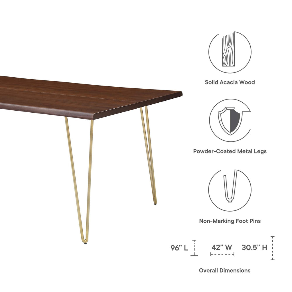 Ardor 96" Live Edge Acacia Wood Dining Table by Modway