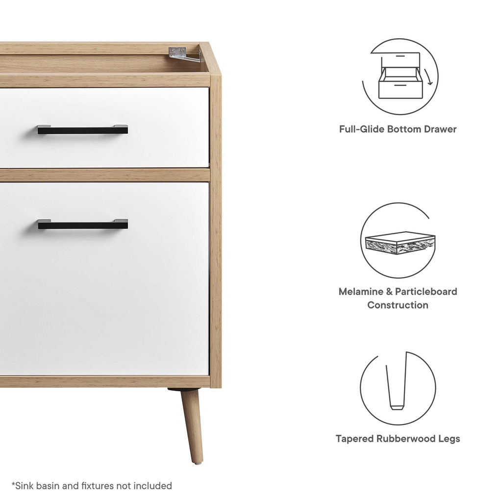 Maverick 24" Bathroom Vanity Cabinet Oak White