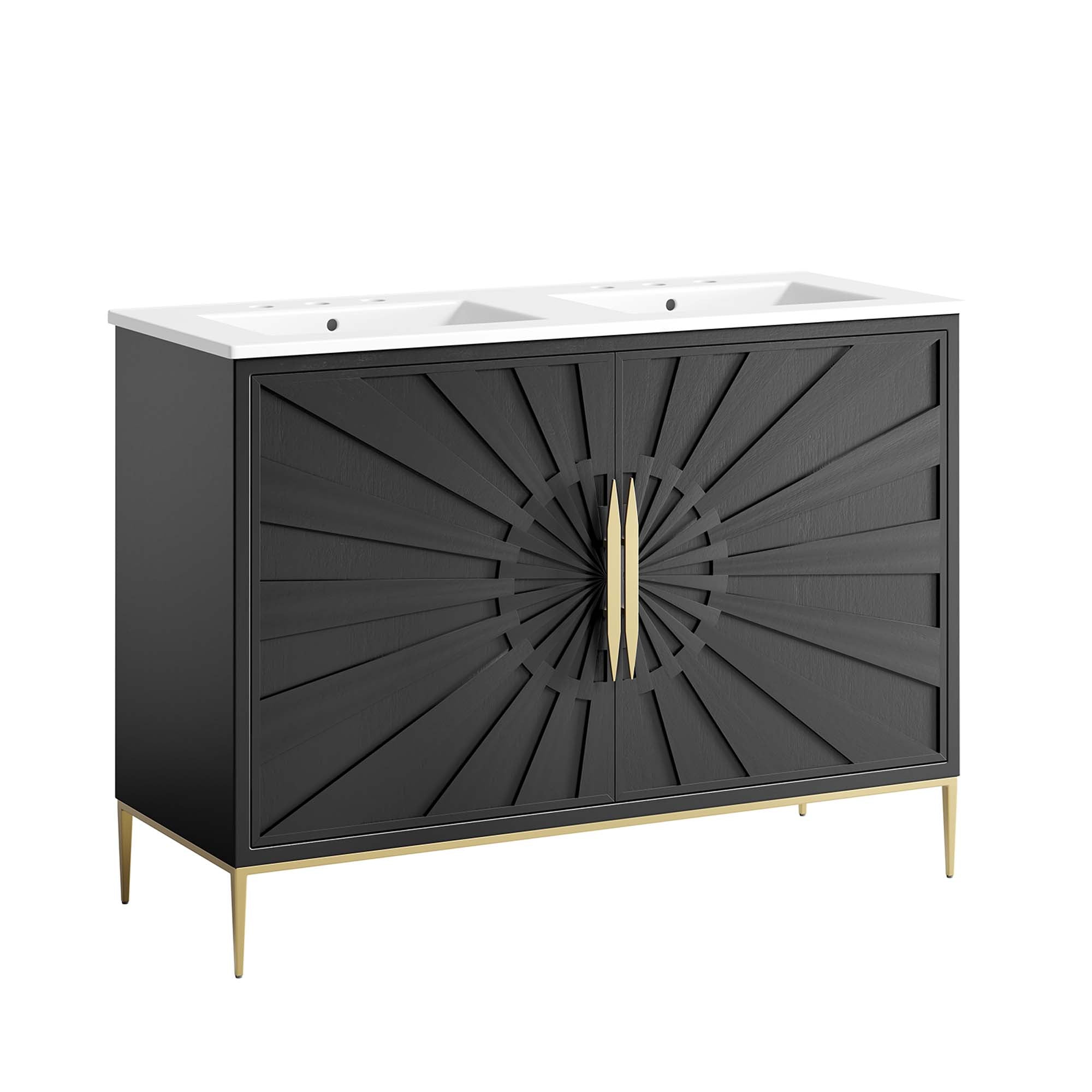 Awaken 48" Double Sink Bathroom Vanity by Modway