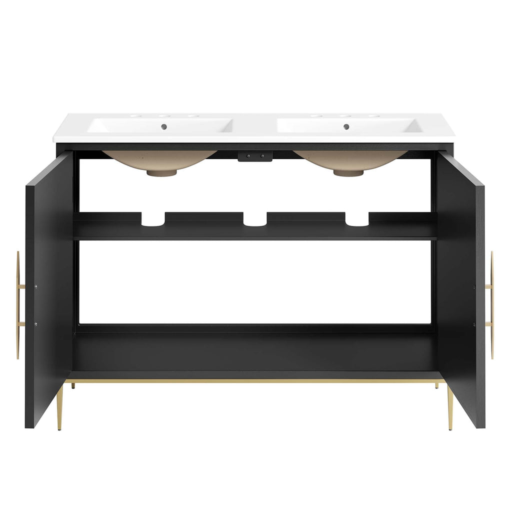 Awaken 48" Double Sink Bathroom Vanity by Modway