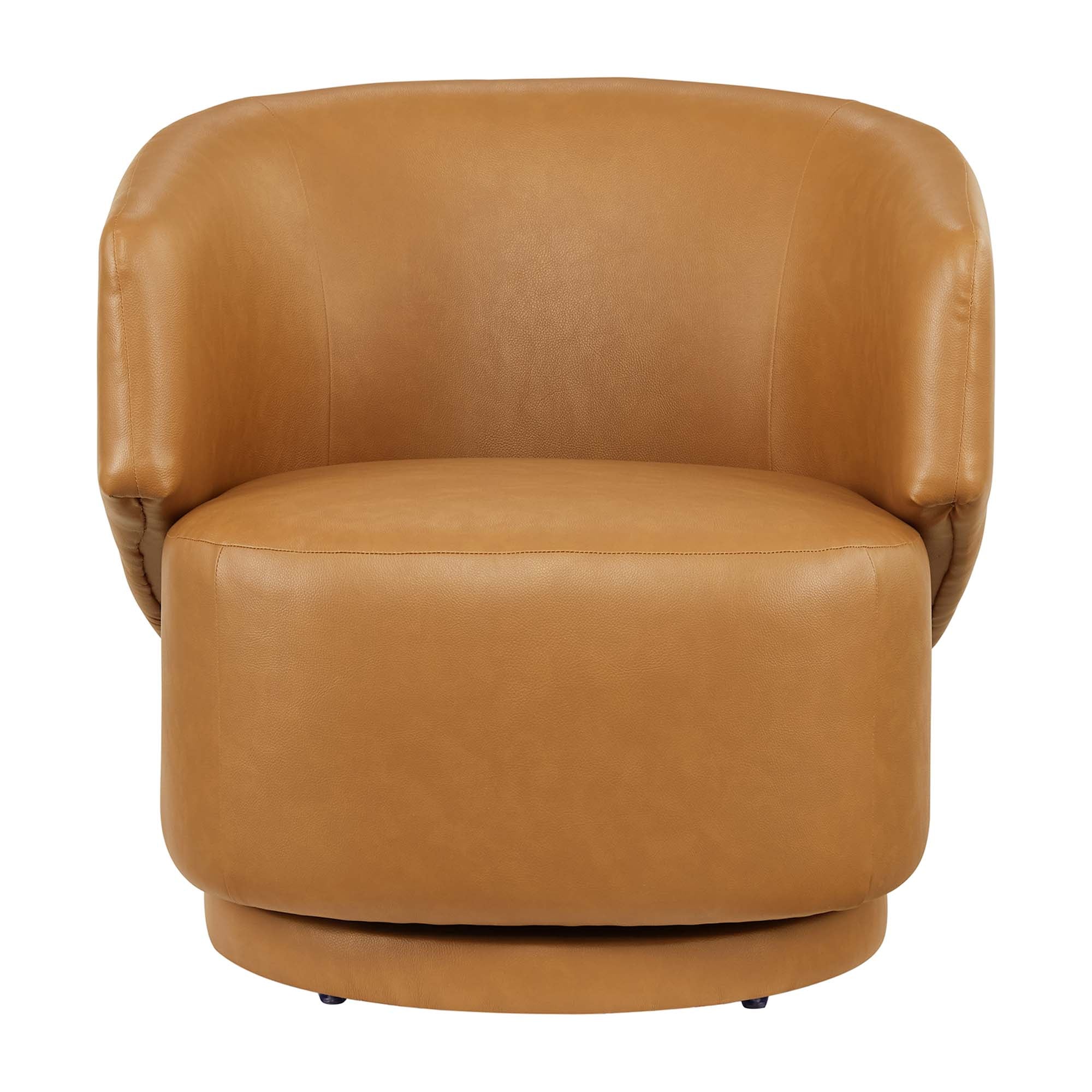 Celestia Vegan Leather Fabric and Wood Swivel Chair by Modway