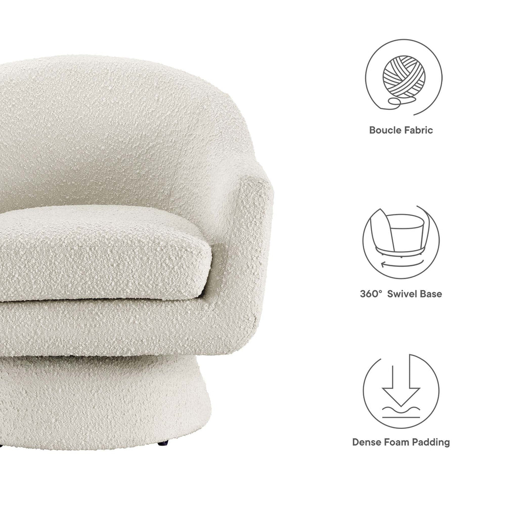 Astral Boucle Fabric Swivel Chair by Modway