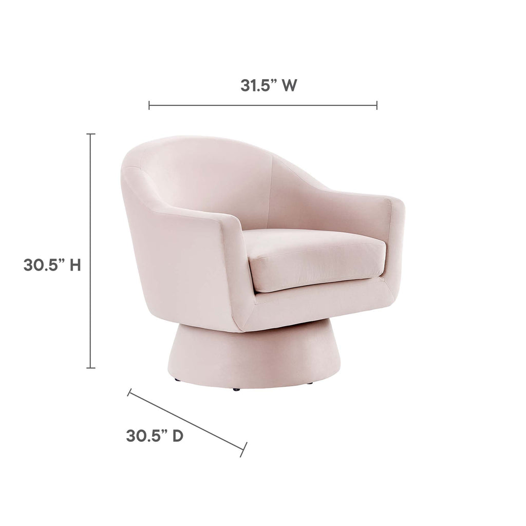 Astral Performance Velvet Fabric and Wood Swivel Chair by Modway