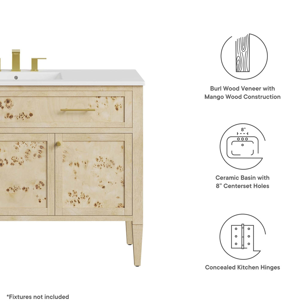 Elysian 48" Wood Single Sink Bathroom Vanity by Modway
