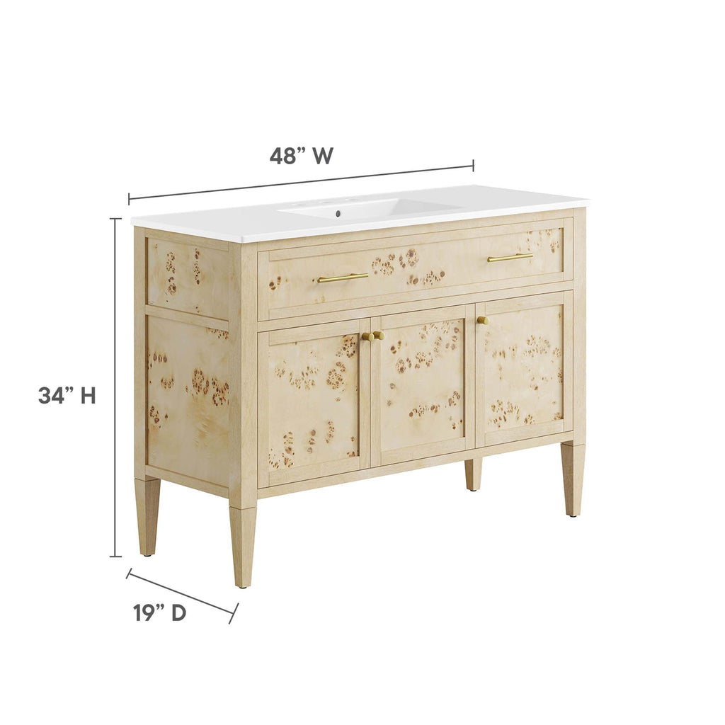 Elysian 48" Wood Single Sink Bathroom Vanity by Modway