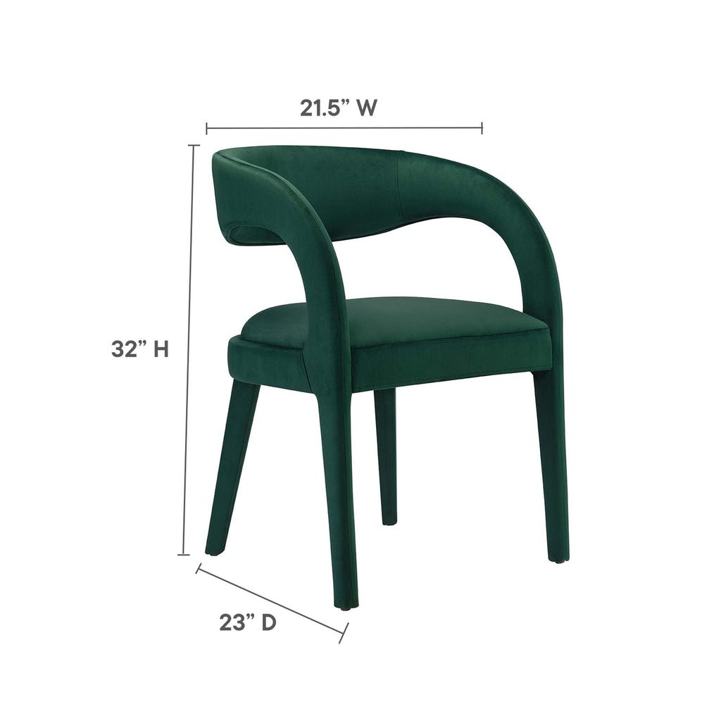 Pinnacle Performance Velvet Dining Chair Set of Two by Modway