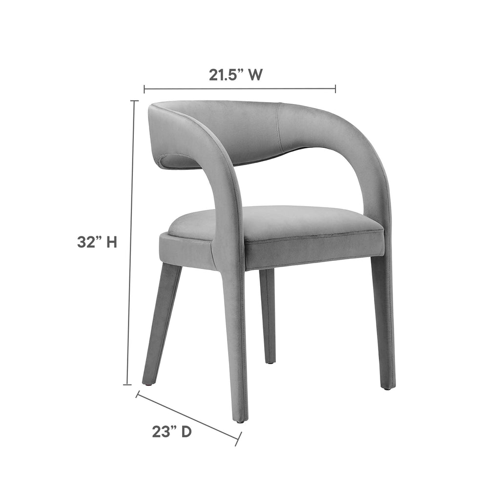 Pinnacle Performance Velvet Dining Chair Set of Two by Modway