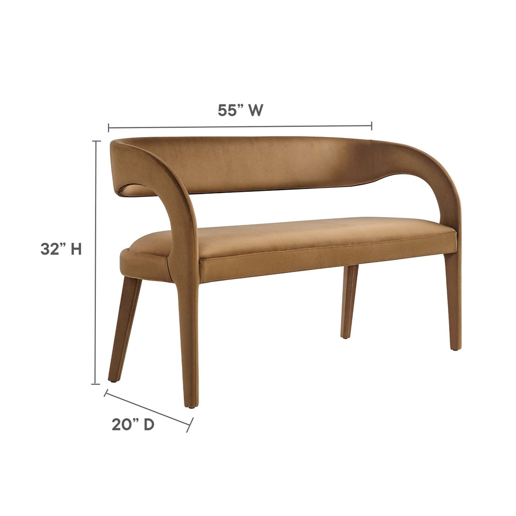 Pinnacle Performance Velvet Accent Bench by Modway