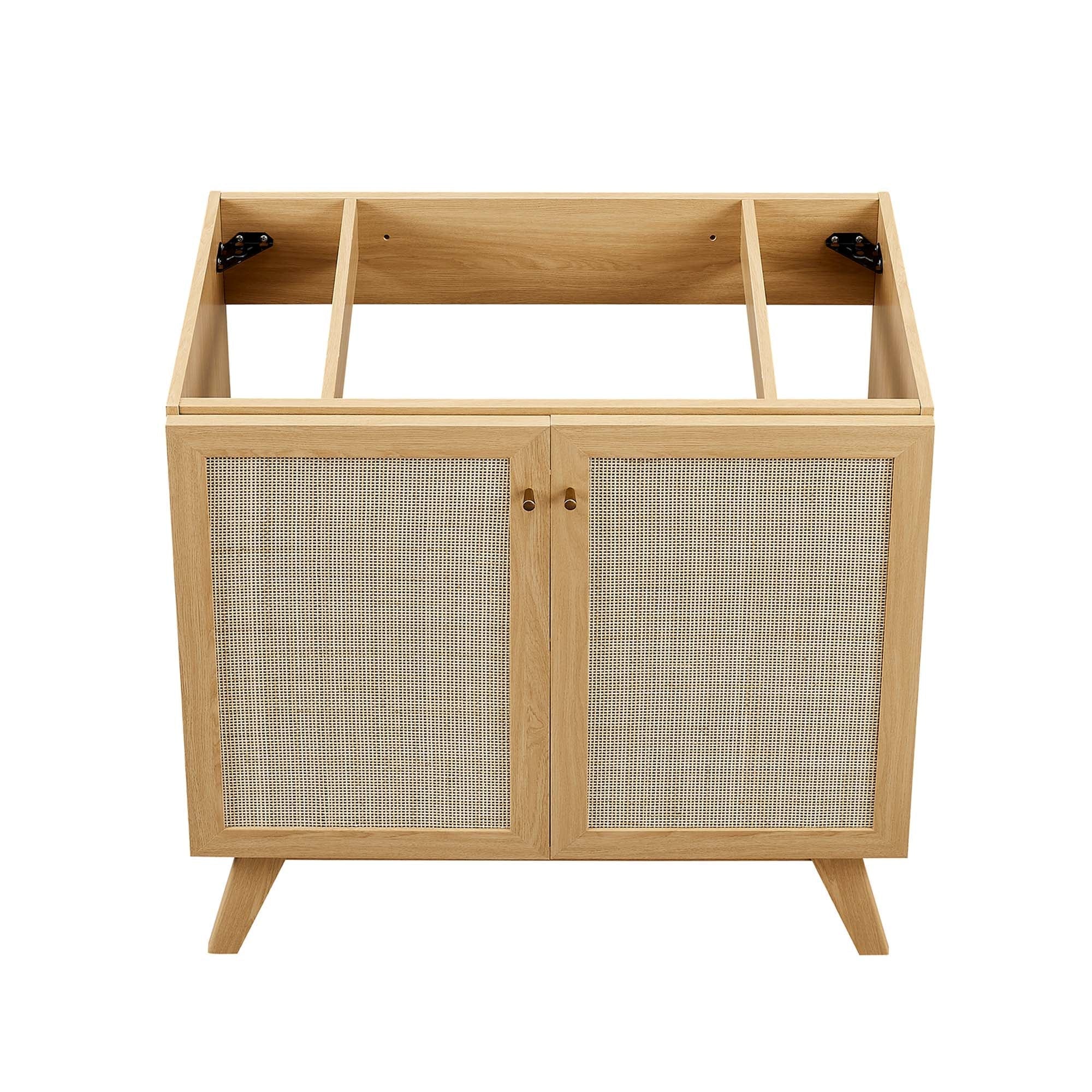 Soma 36" Bathroom Vanity Cabinet with Rattan Doors